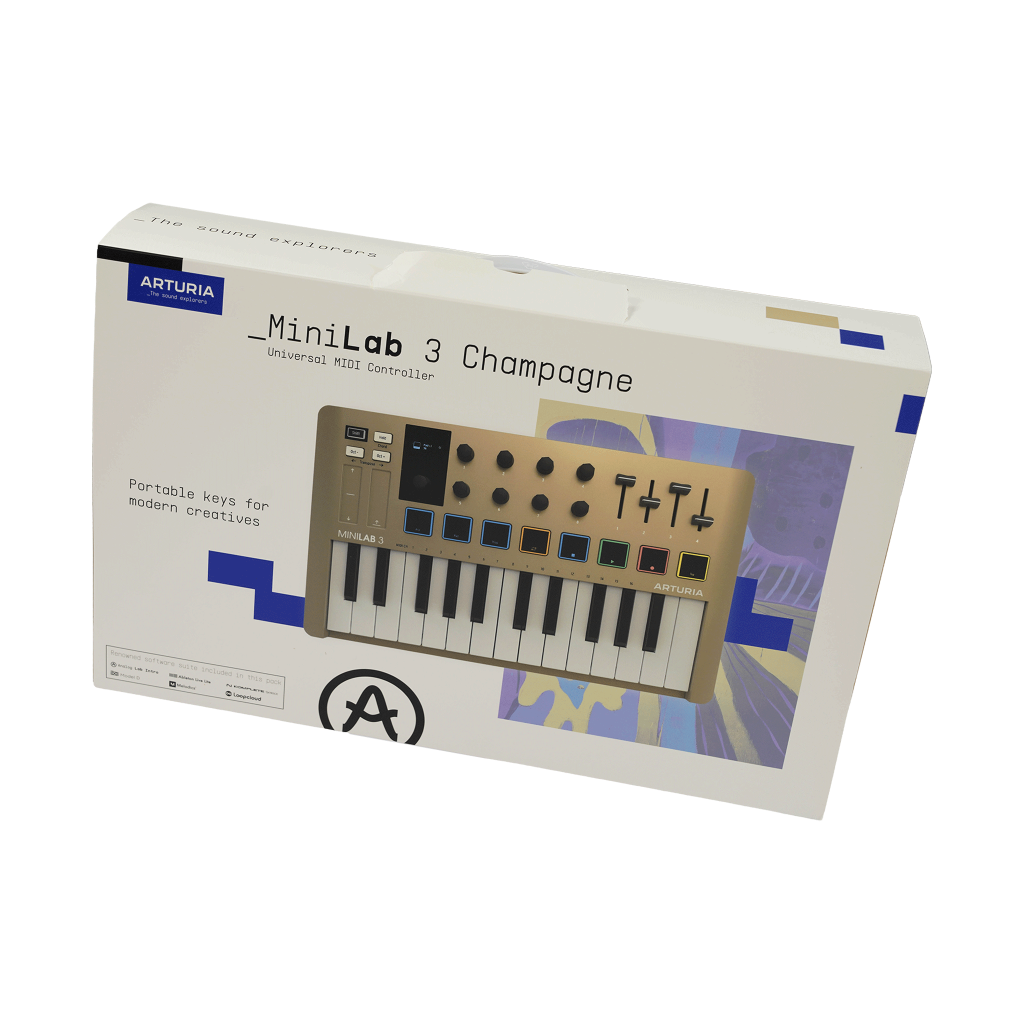 ARTURIA コンパクトなオールインワンMIDIコントローラー　【MINILAB 3 CHAMPAGNE】