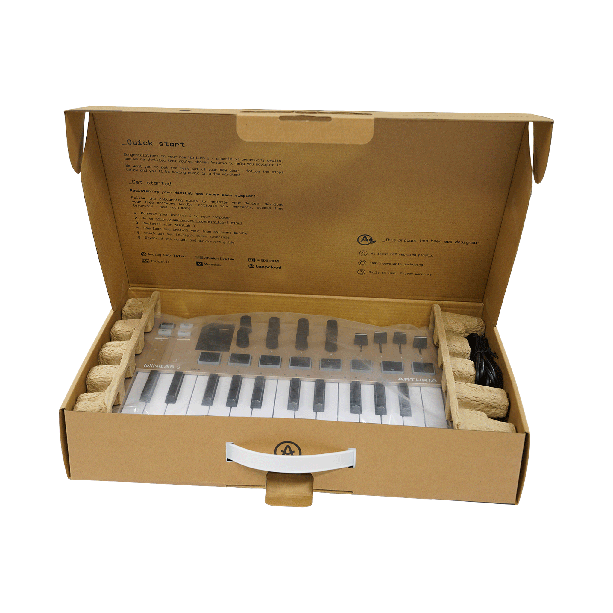 ARTURIA コンパクトなオールインワンMIDIコントローラー　【MINILAB 3 CHAMPAGNE】