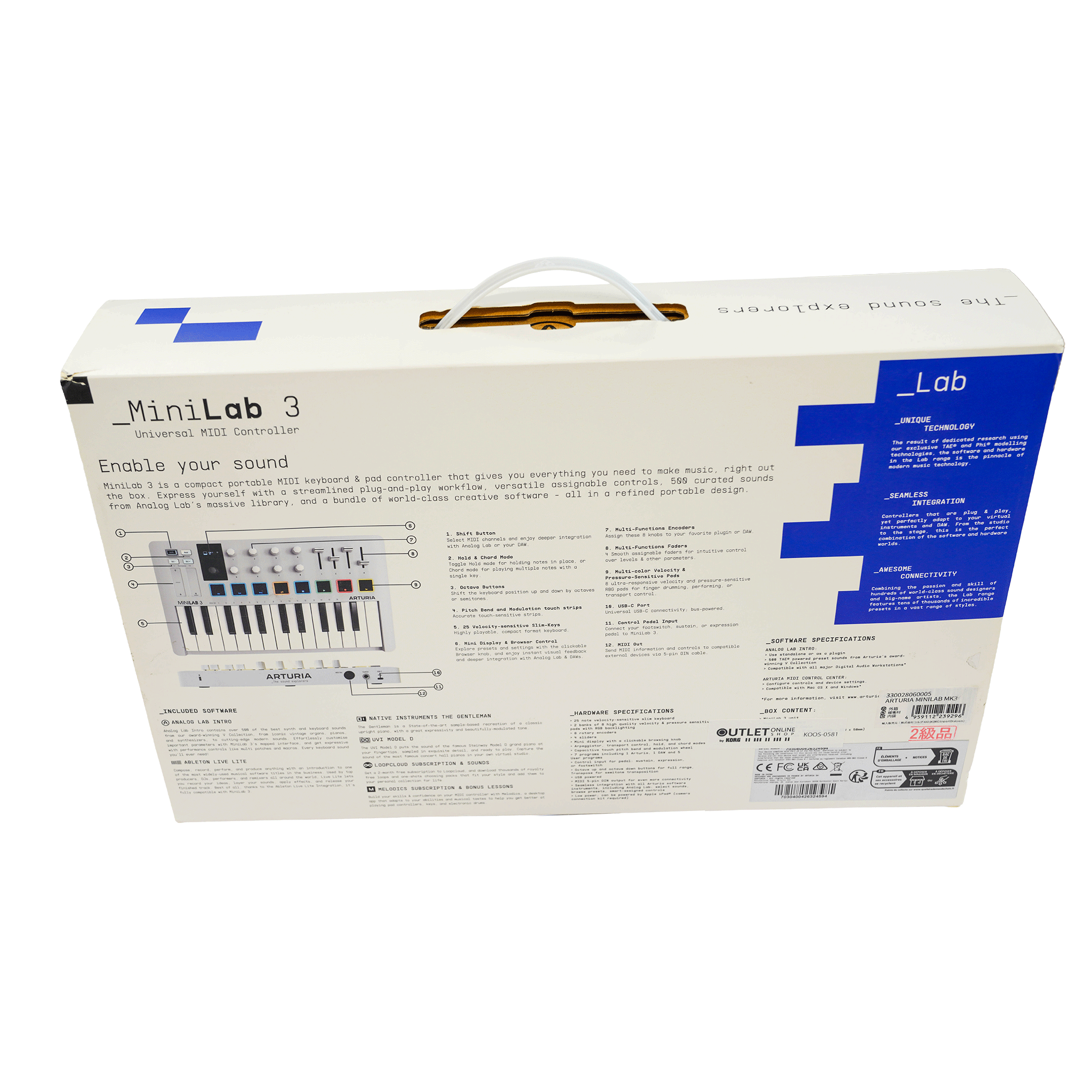ARTURIA コンパクトなオールインワンMIDIコントローラー　【MINILAB 3】