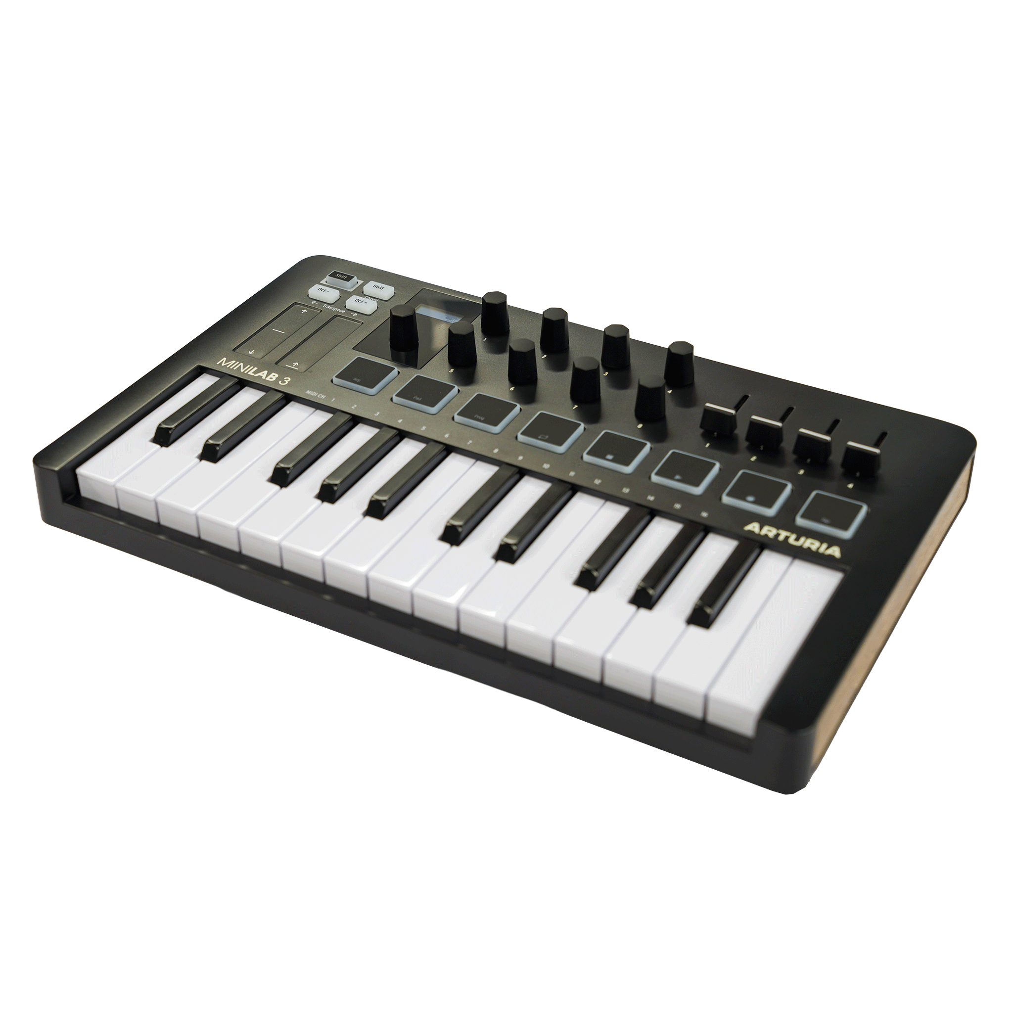 ARTURIA コンパクトなオールインワンMIDIコントローラー　【MINILAB 3 BLACK】