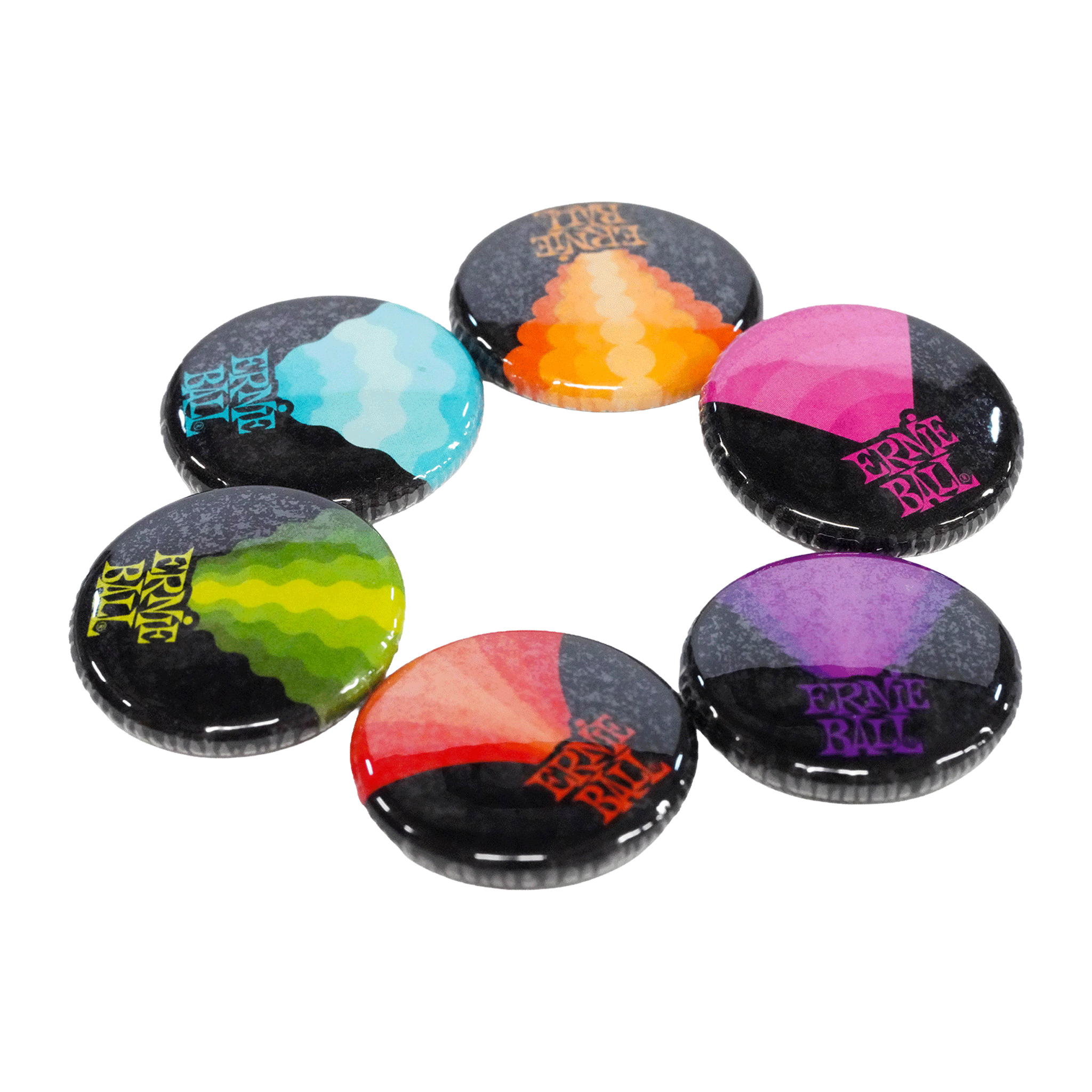 ERNIEBALL   おしゃれなピンバッジ！【RNR ASSORT BUTTON 6P】