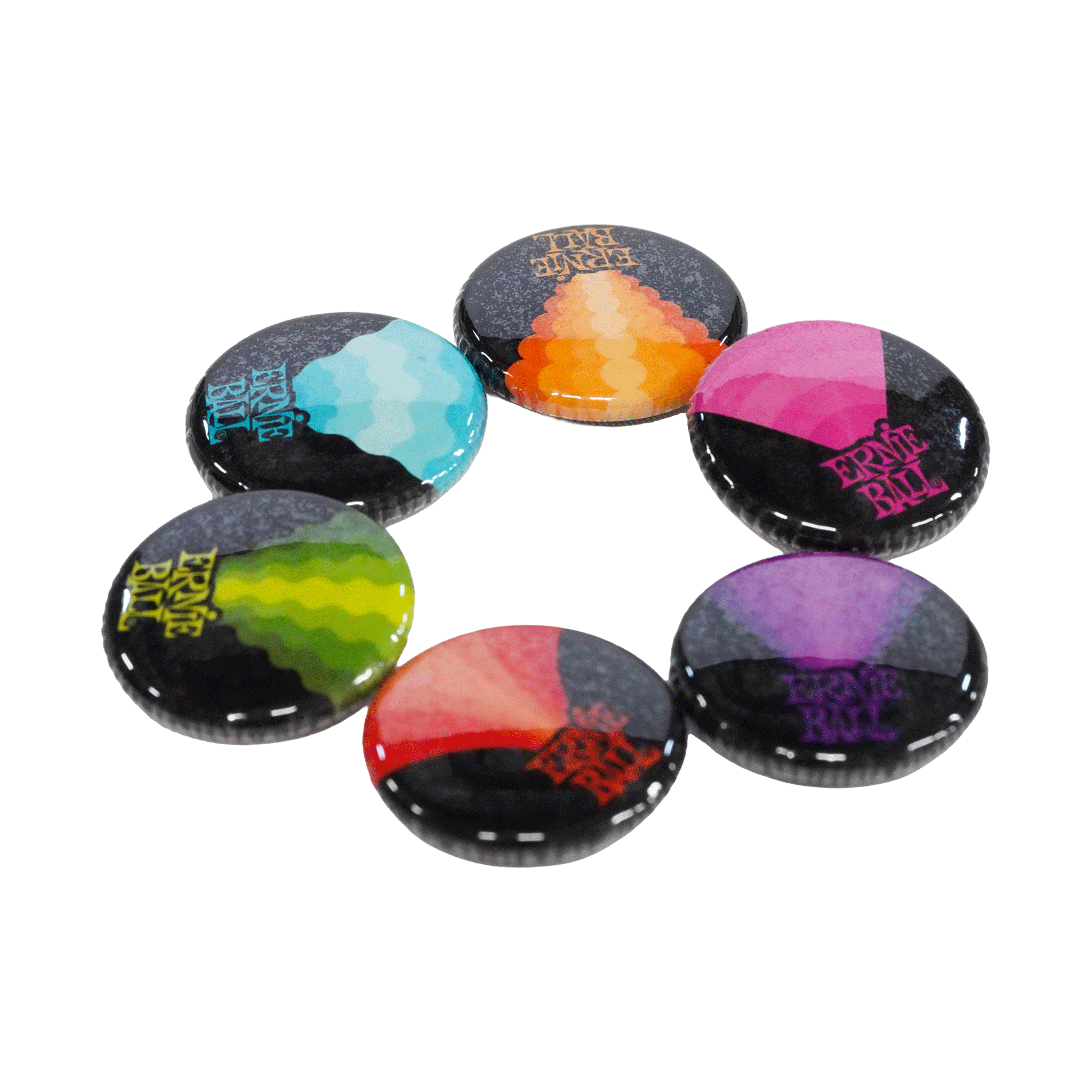 ERNIEBALL   おしゃれなピンバッジ！【RNR ASSORT BUTTON 6P】