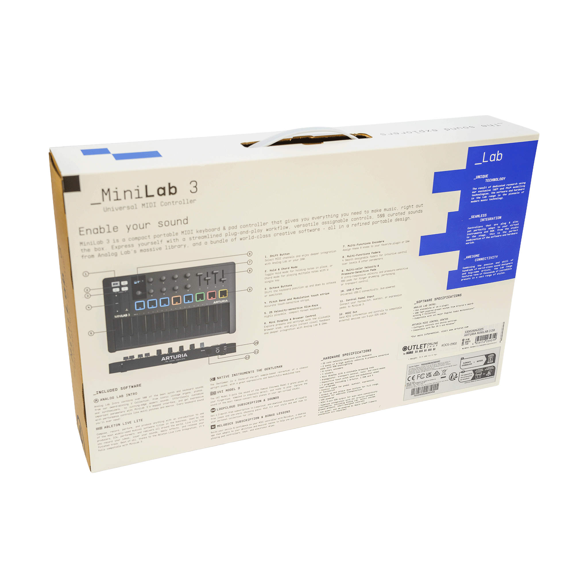 ARTURIA コンパクトなオールインワンMIDIコントローラー　【MINILAB 3 DB】