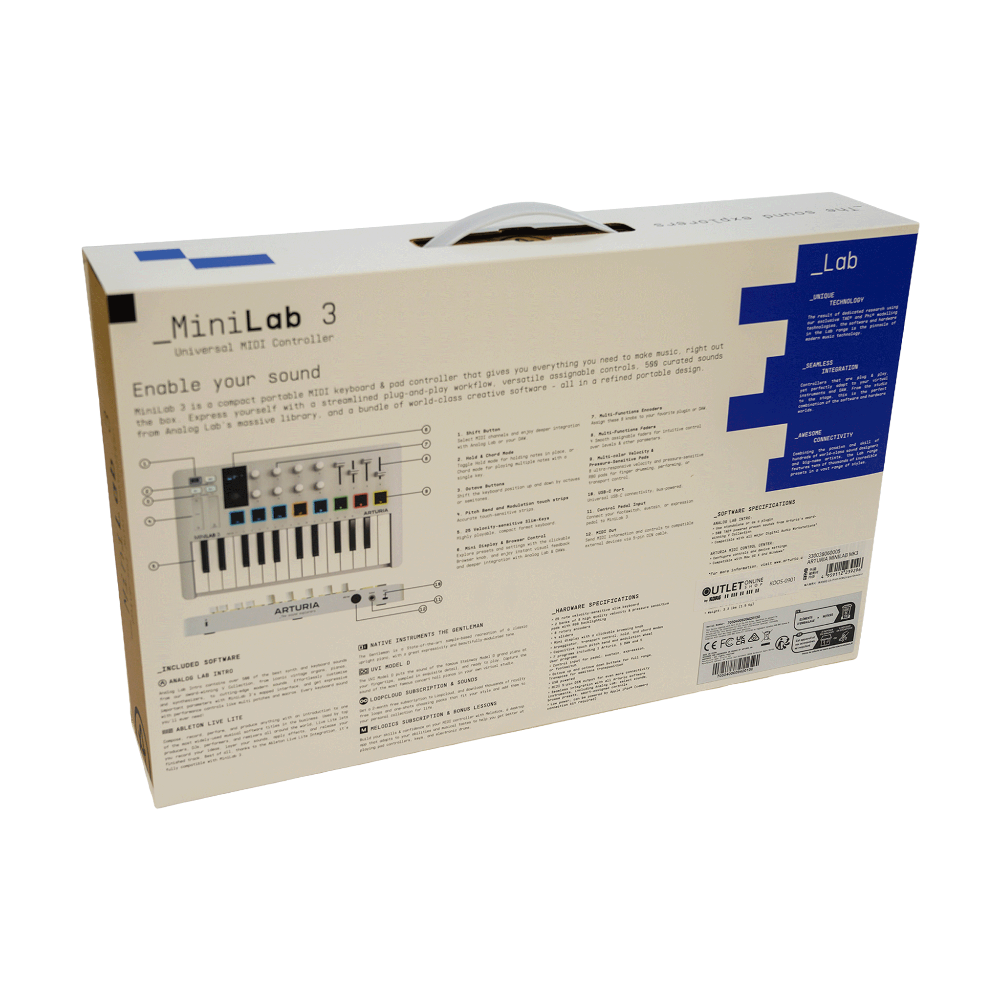 ARTURIA コンパクトなオールインワンMIDIコントローラー　【MINILAB 3】