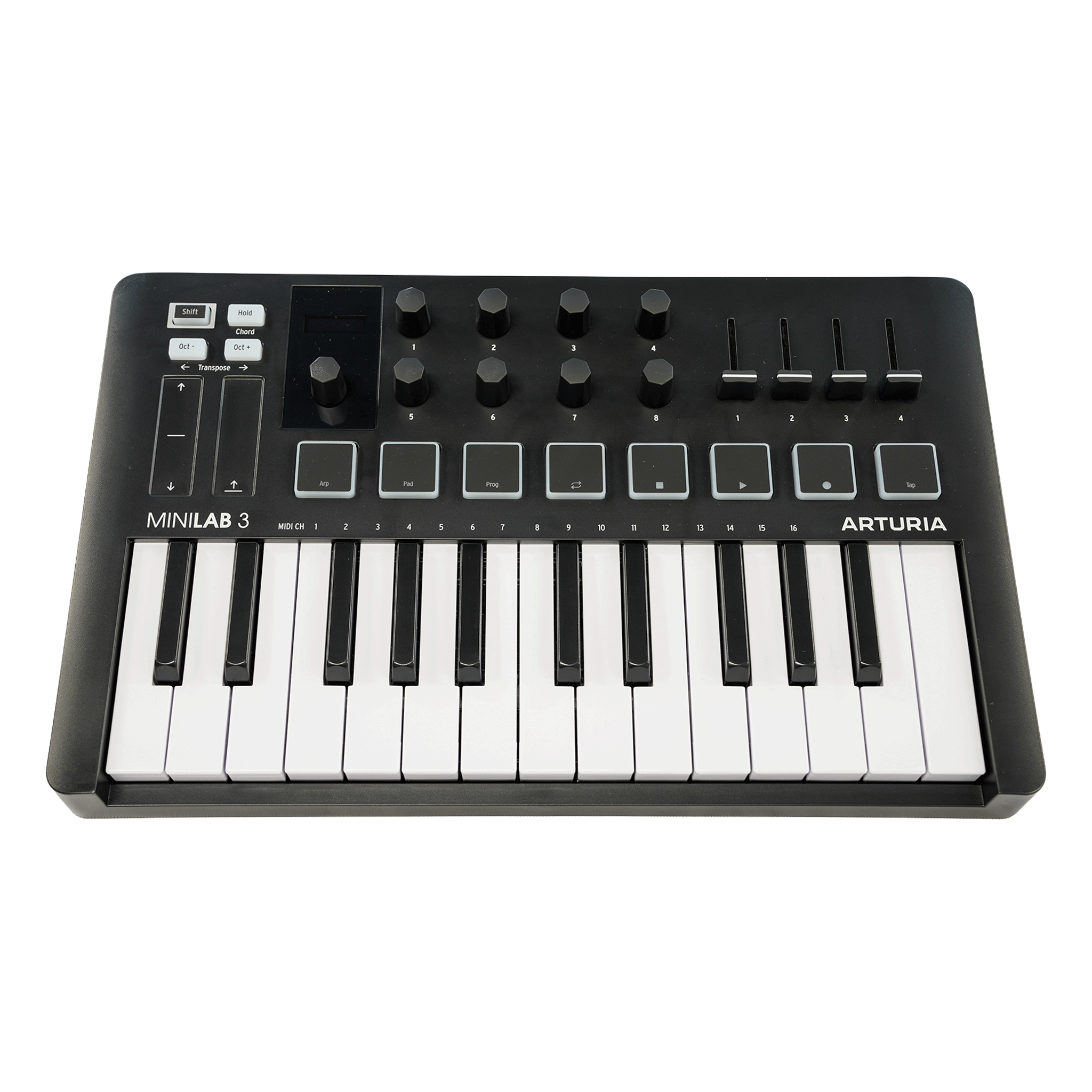 ARTURIA コンパクトなオールインワンMIDIコントローラー　【MINILAB 3 BLACK】