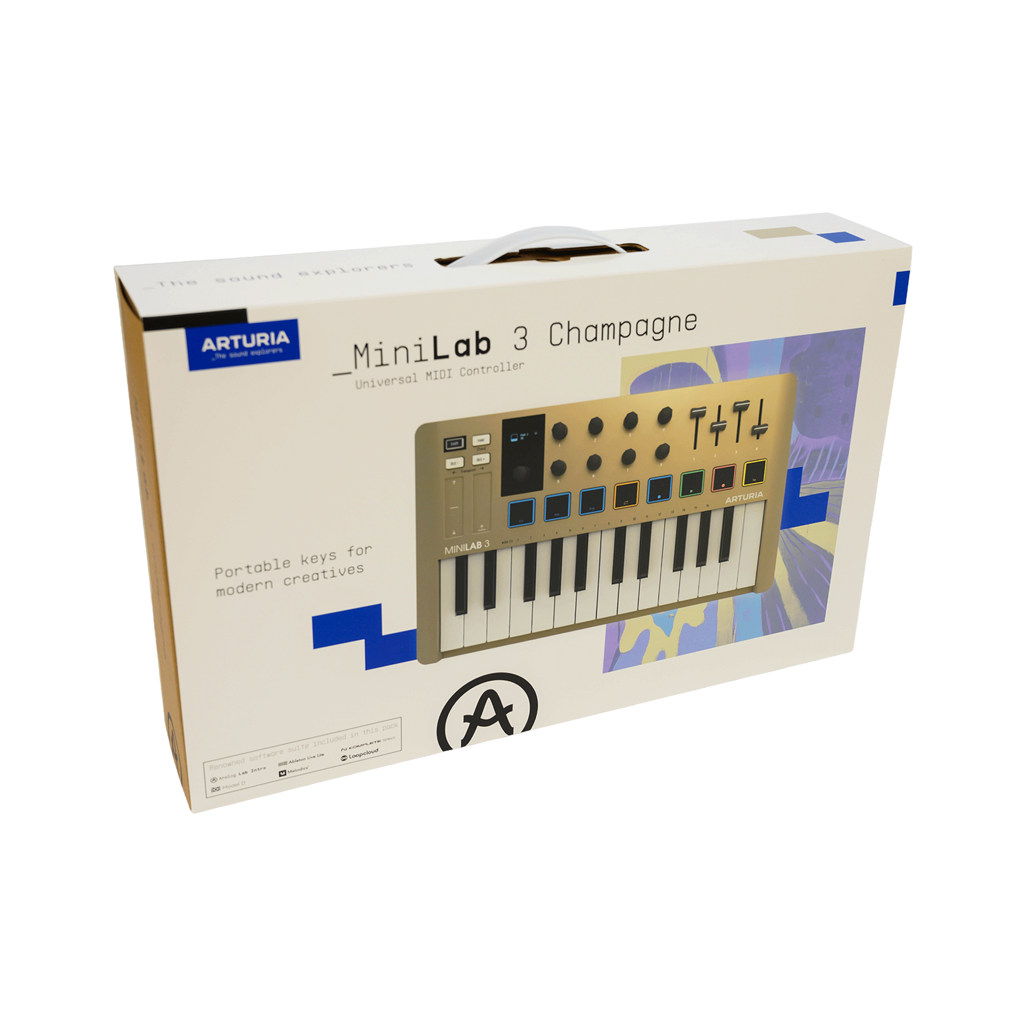ARTURIA コンパクトなオールインワンMIDIコントローラー　【MINILAB 3 CHAMPAGNE】