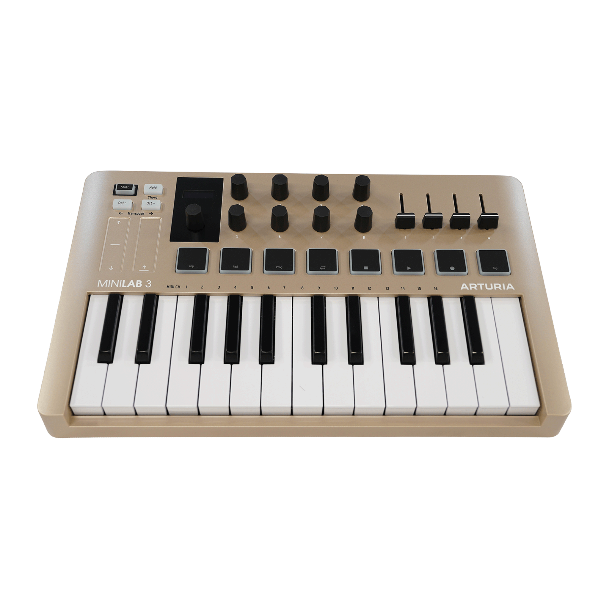 ARTURIA コンパクトなオールインワンMIDIコントローラー　【MINILAB 3 CHAMPAGNE】