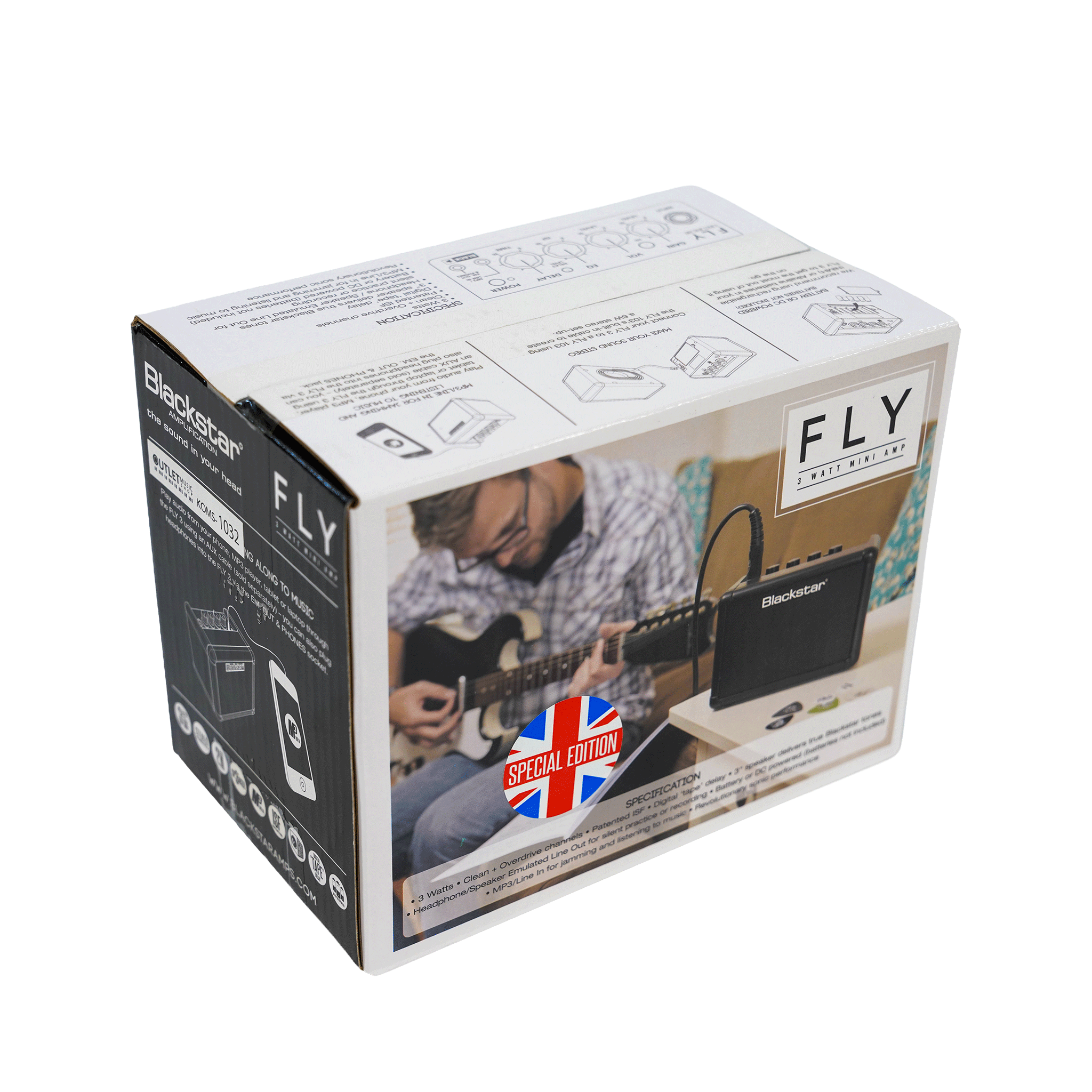 Blackstar 超小型ギターアンプ 【FLY 3　Union Flag Black】