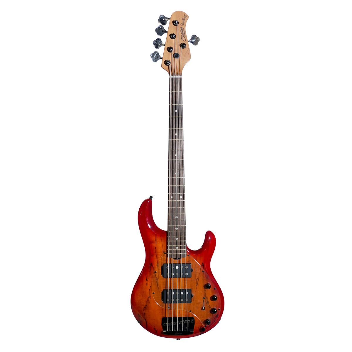 Sterling by Music Man エレキベース 【Ray35 HH Spalted Maple Blood Orange Burst】