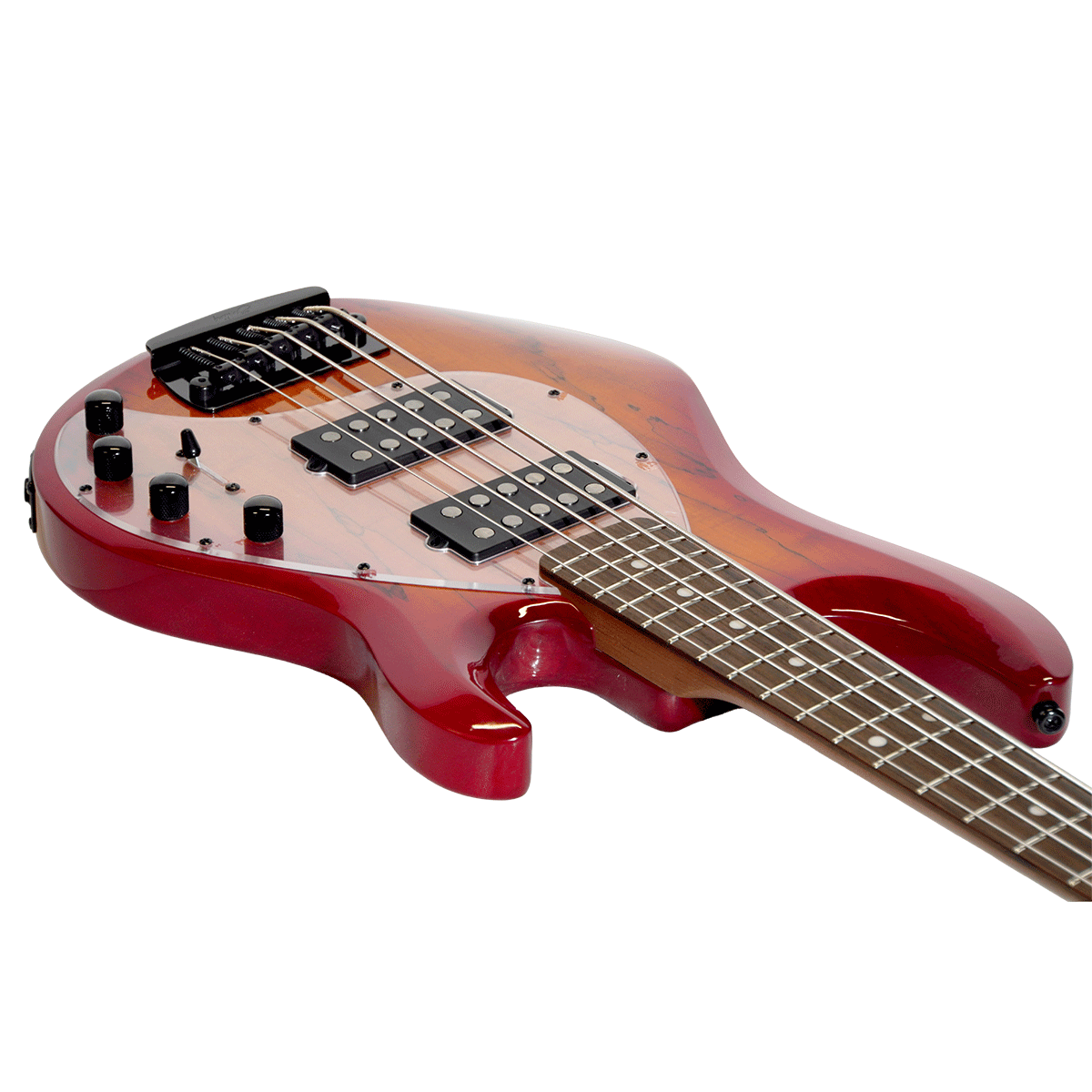 Sterling by Music Man エレキベース 【Ray35 HH Spalted Maple Blood Orange Burst】