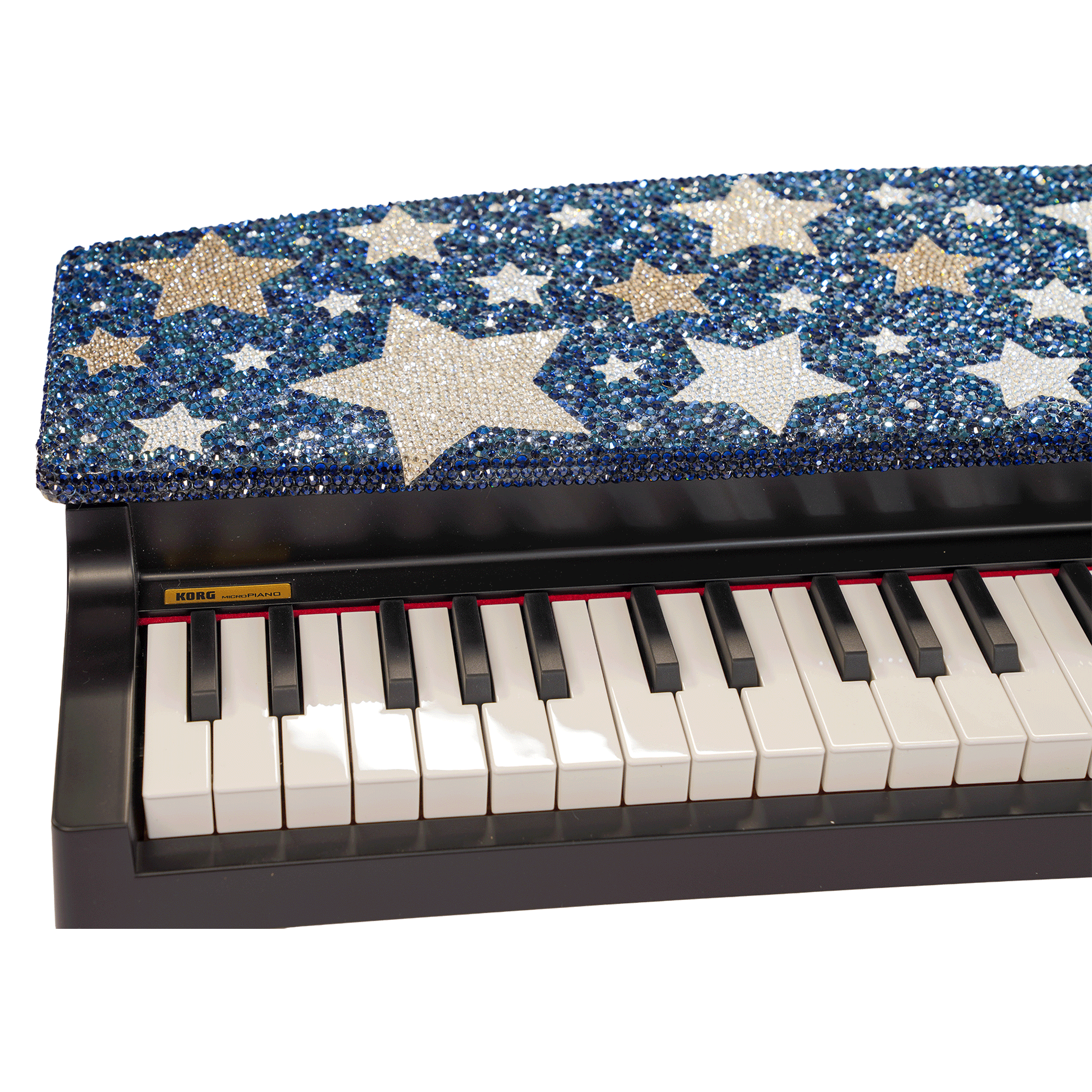 KORG 天板にスワロフスキーを散りばめました！ショップ限定【microPIANO Starlight Blue】