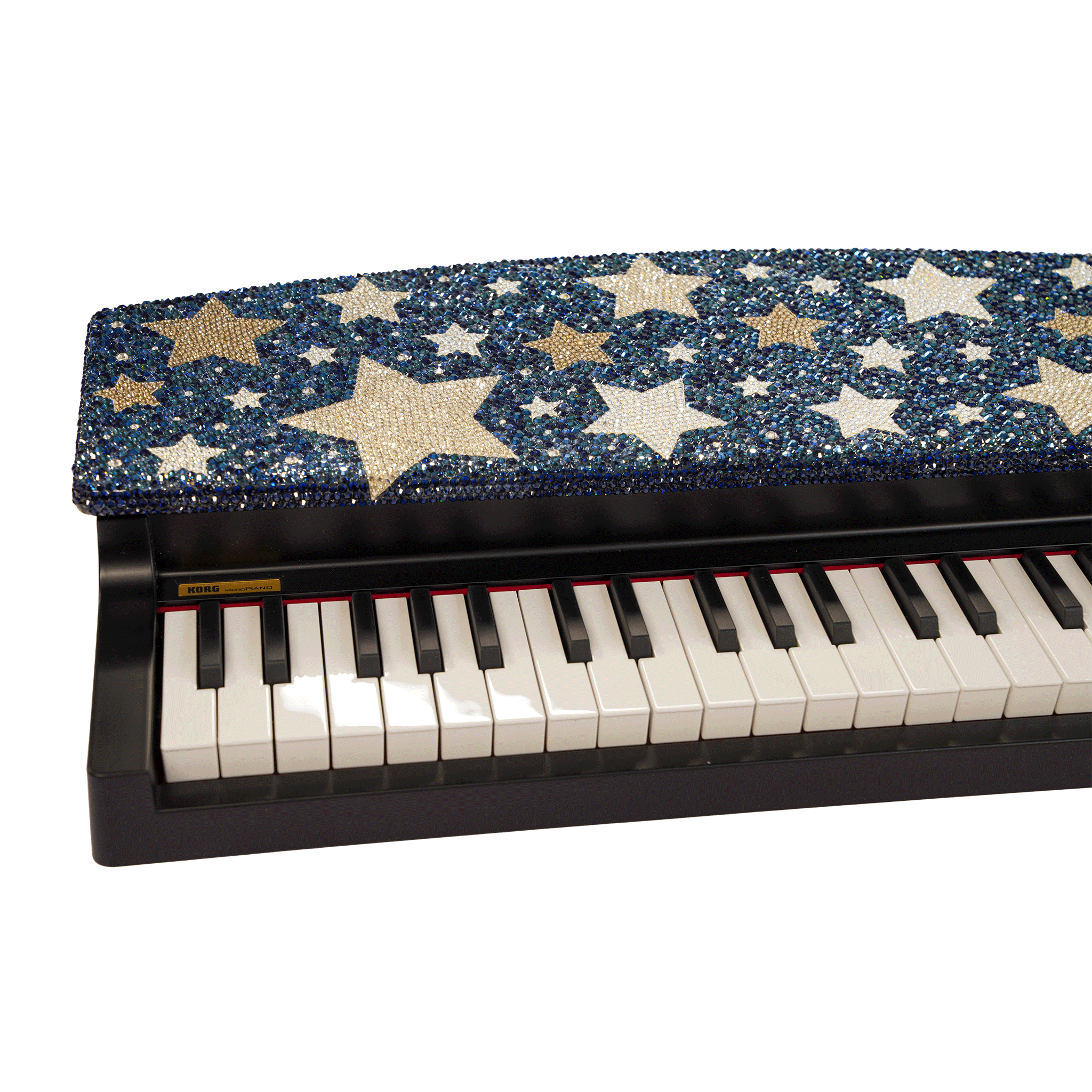 KORG 天板にスワロフスキーを散りばめました！ショップ限定【microPIANO Starlight Blue】