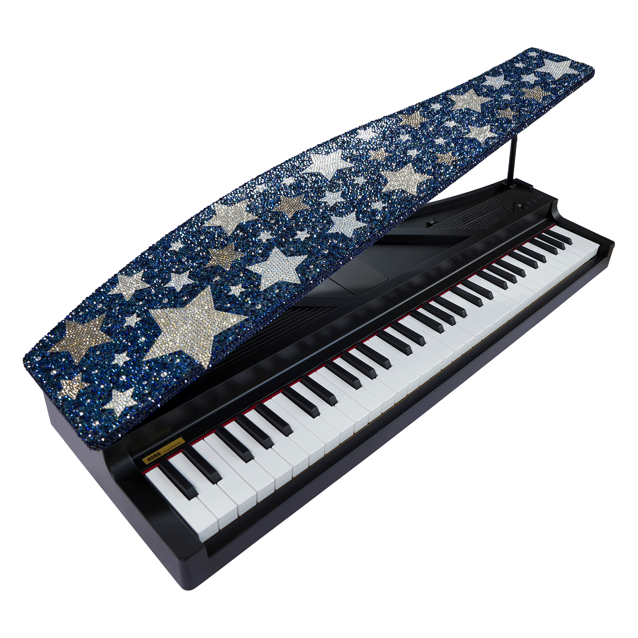 KORG 天板にスワロフスキーを散りばめました！ショップ限定【microPIANO Starlight Blue】