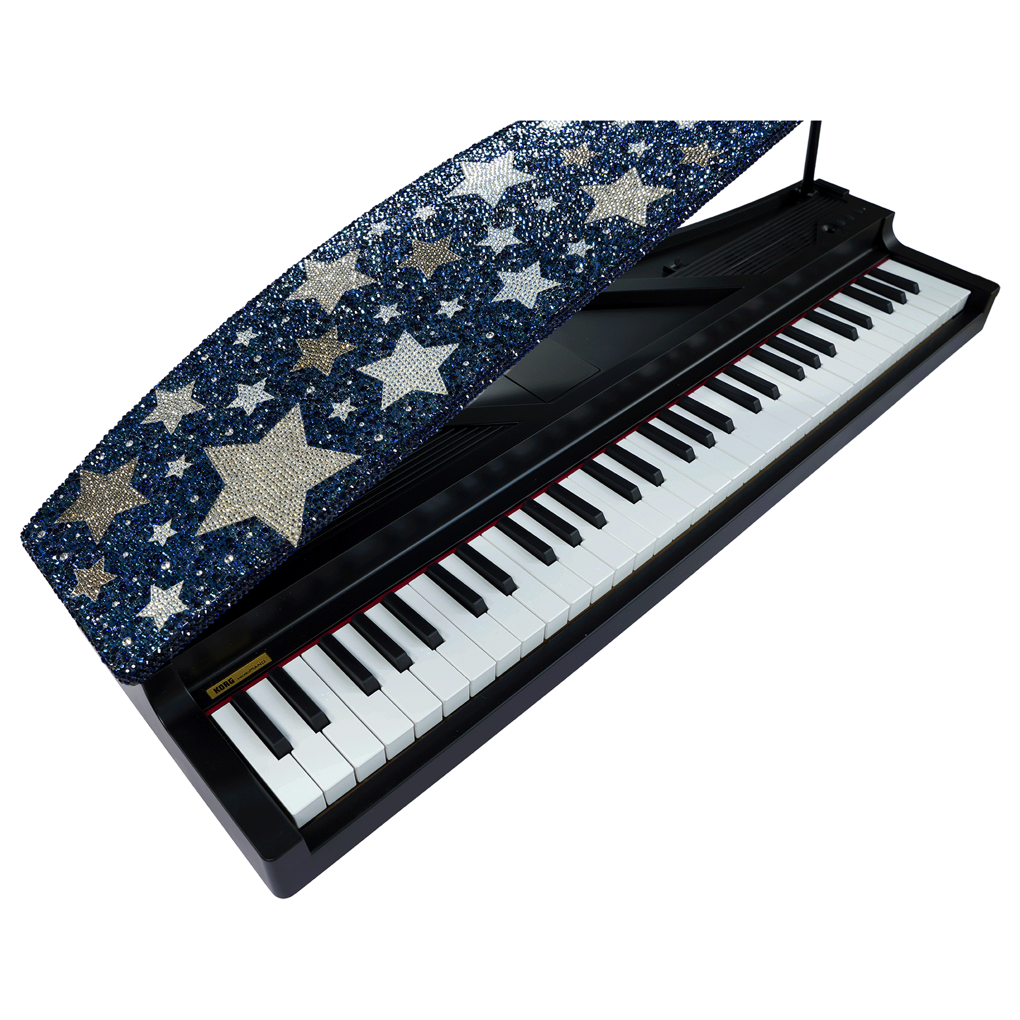 KORG 天板にスワロフスキーを散りばめました！ショップ限定【microPIANO Starlight Blue】
