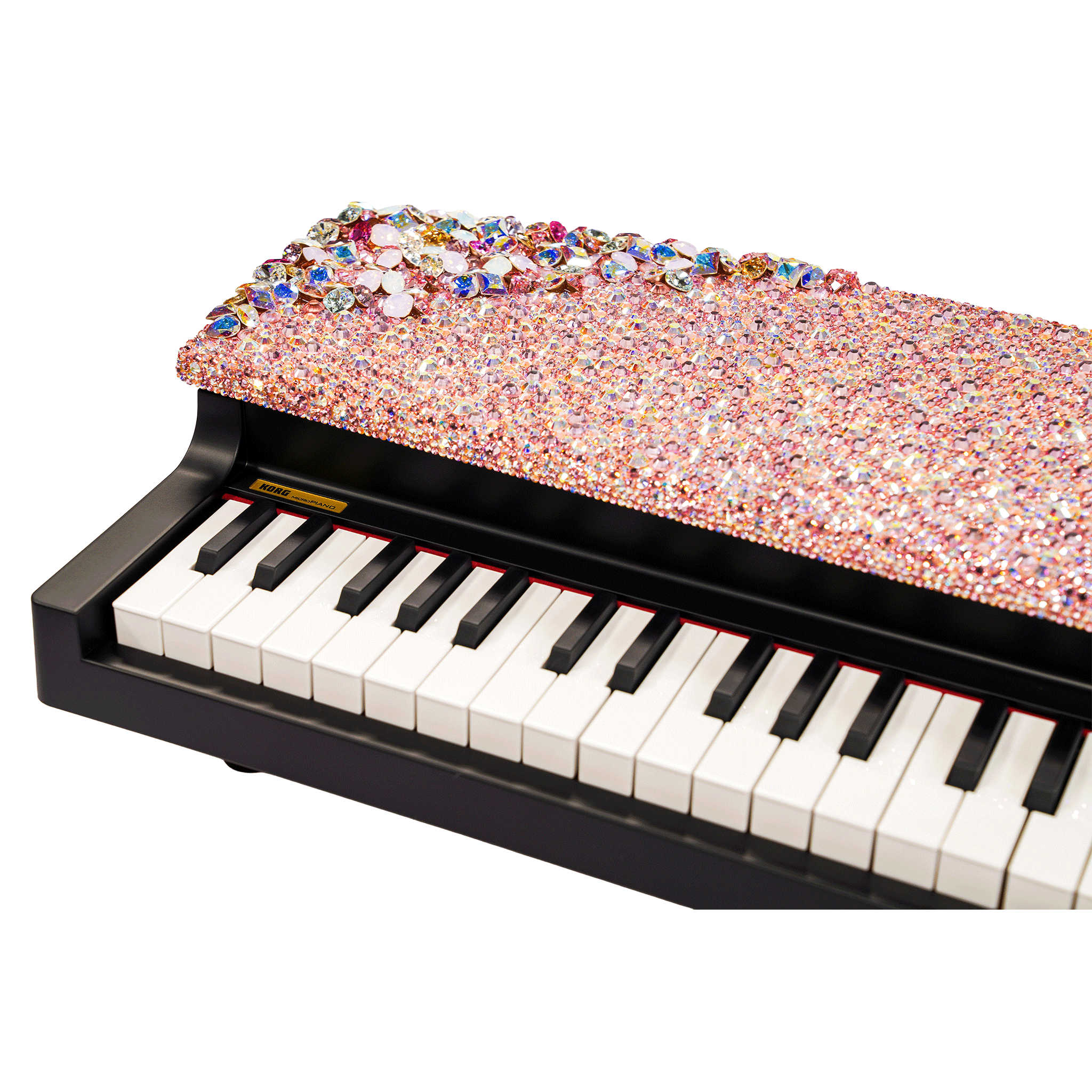 KORG 天板にスワロフスキーを散りばめました！ショップ限定【microPIANO Fairy Pink Sparkle】