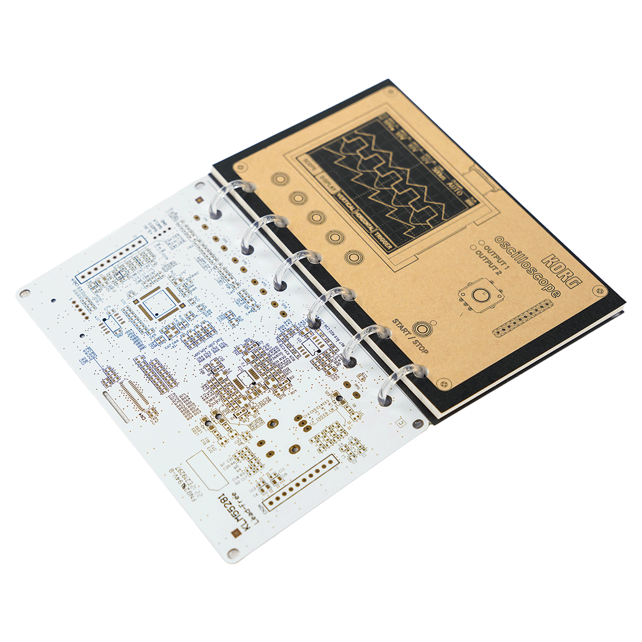 KORG NTS-2の基板をモチーフにした手帳【NTS-2キバンテチョウ・方眼用紙】